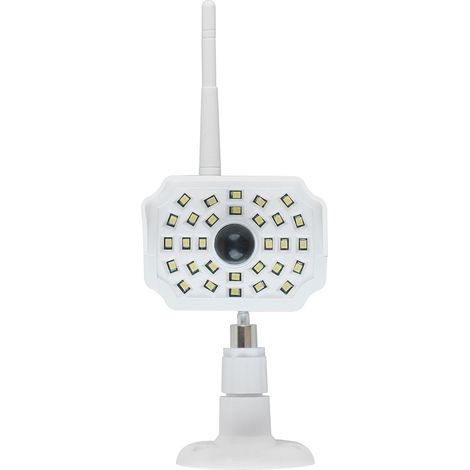 Applique murale solaire LED, lampe murale extérieure étanche avec simulation de fausse caméra, capteur antivol (blanc) (1/5)