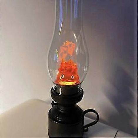 Le Château Ambulant - Calcifer Suspendu, Veilleuse Flamme LED, Lampe de Lit, Lampe de Bureau, Décoration Intérieure et Cristal (1/5)