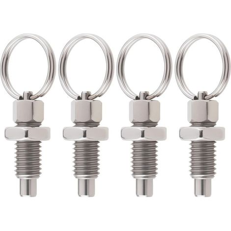 Lot de 4 Pistons à Ressort avec Anneau de Traction M8 à Dégagement Rapide en Acier Inoxydable Type Non Verrouillable Piston à Ressort Rétractable à La Main pour équipement Industriel (1/4)