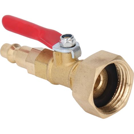Adaptateur de purge d'hivernage en laiton, raccord rapide mâle 1/4 po, filetage GHT mâle 3/4 po, joints d'irrigation de jardin pour VR et yachts, femelle (1/5)