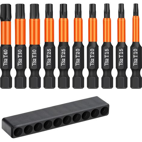 Lot de 10 Embouts Torx 50mm  Adaptateur Hexagonal 1/4", Pratique pour Vissage et Réparation de Mécanismes