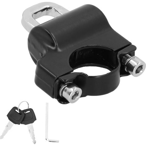 Cadenas de Sécurité Métallique pour Casque de Moto avec 2 Clés, Universel pour Guidon 0.9‑1.1 Pouces