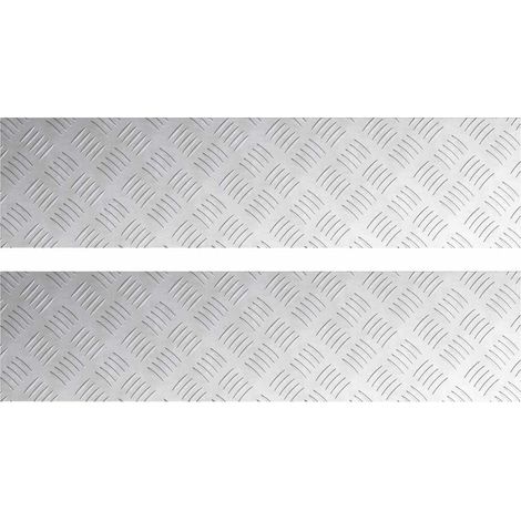 Nez de marche Rectangulaire 2 pcs Argenté 80 x 20 cm Aluminium (1/5)