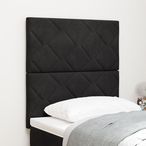LED Headboard Black 80 cm Velvet vidaXL (1/5)
