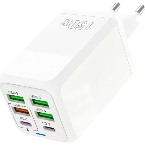 6-Port-Reiseladegerät mit 150 W Leistung, PD & QC für iPad, MacBook, Tablet, kompatibel mit iPhone, Samsung Galaxy, Xiaomi, Google Pixel – SONSTIGES (1/5)
