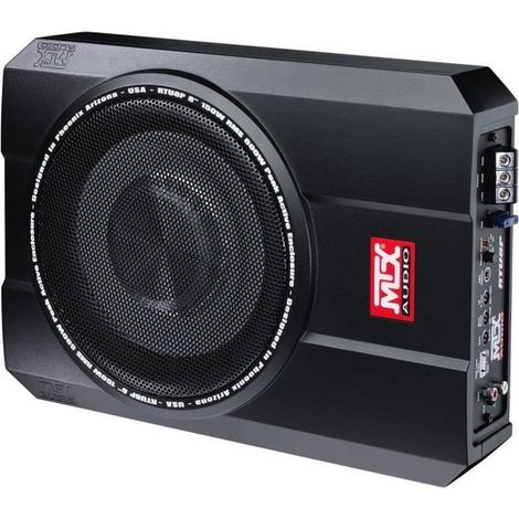 Caisson de grave amplifié 20 cm 150W RMS – Télécommande EBC – Filtre actif réglable 50-150Hz – Connectivité haut et bas niveau – Mtx Audio