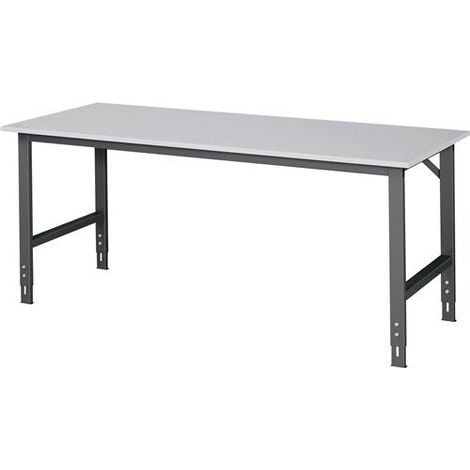 Werktisch Tom B2000xT800xH760-1080mm Arbeitsplatte Melamin Gestell anthrazitg (1/2)