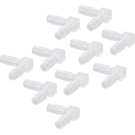 10 Pièces Raccord Coude PVC 90° pour Aquarium, Connexion en L avec Embouts Barbelés 6mm (1/5)