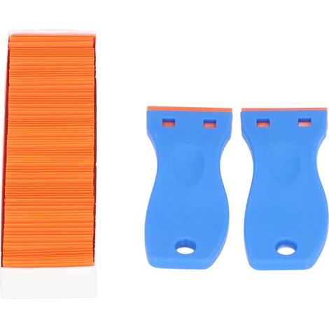 Kit de 102 grattoirs à lame double tranchant en ABS pour le nettoyage et le grattage d'autocollants. (1/5)