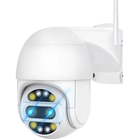 Caméra de sécurité à Domicile 4K 8MP Double Objectif PTZ caméra extérieur 8X Zoom caméra vidéo détection Humaine caméras de Surveillance sans Fil Soins(8MP Camera add 128G) (1/5)