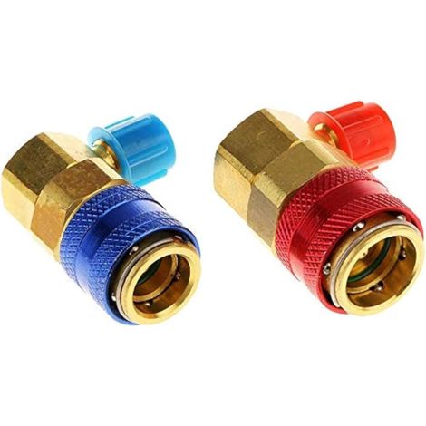 Pair HVAC 1/4 R134a Hi Low Air Condition Quick Connectors Adaptors Coupler Kit for Auto Cars Replacement (1/5)