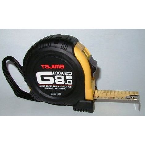 Tajima Profi - Bandmaß, Gelb/Schwarz, 8 m/25 mm, extrem robust und langlebig