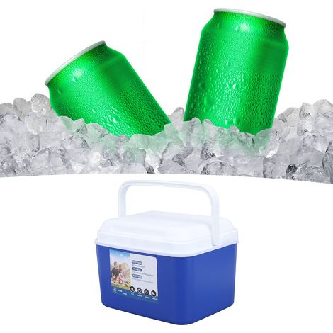 Nevera portátil, capacidad de 5 litros, caja multifuncional grande con aislamiento térmico, color azul, ideal para coche, viajes, camping y picnics. (1/5)