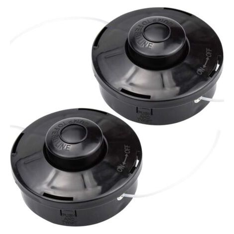 Lot de 2 Tête de débroussailleuse Universelle, A6481 Nylon Bobine de Rechange de Tondeuse Débroussailleuse Tête De Coupe M10 X 1,25 pour Débroussailleuse Thermique à Essence,