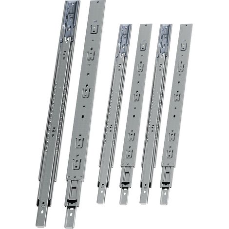 Randaco 3 Paar Schubladenschienen 600 mm Vollauszug, 3-teilig, Softclose mit Selbsteinzug, 45 kg Tragkraft, Schubladenauszug aus Stahl (1/5)