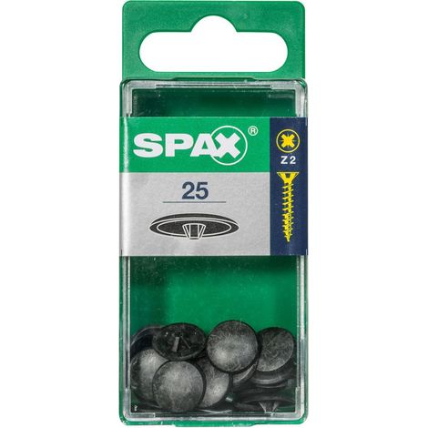 SPAX Kunststoff-Abdeckkappen für Kreuzschlitz Z2, schwarz, 25 Stück - 4000002121021 (1/2)