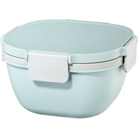 Xavax Salatbox To Go, Dressing Topper 3 Fächer, Besteck, 1,4l (1/4)