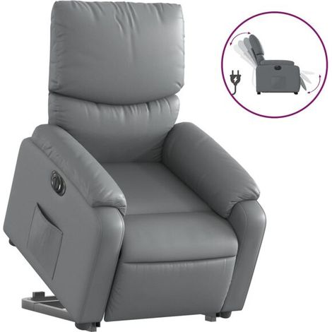 Fauteuil inclinable électrique en similicuir gris (1/5)