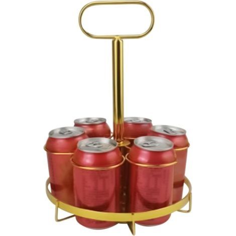 Rack d'affichage de bière, Porte-bière Organisateur de Soda à 6 Bouteilles dorés - Panier à Main à vin, Stand exposant pour Les Restaurants, boîtes de Nuit, fêtes dans Le Danse (1/5)