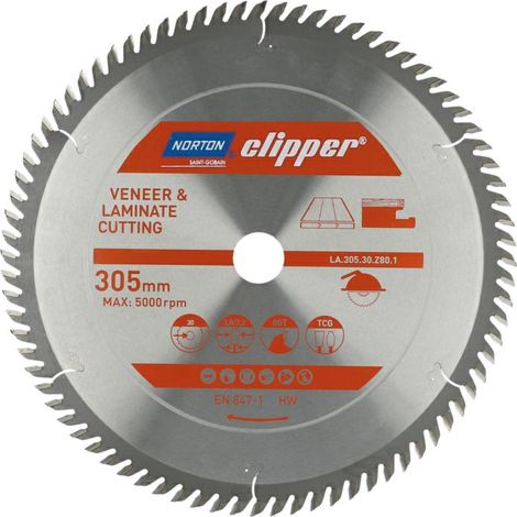 NORTON PIŁA TARCZOWA 305mm x 30mm x 80z LAMINATY I FORNIR (3,0/2,2)