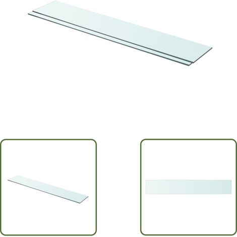 The Living Store Panneaux d'étagère 2 pcs Verre Transparent 90 x 15 cm - Etagere Murale - Étagère Verre - Rangement Mural - Décoration Murale - Support Étagère (1/3)