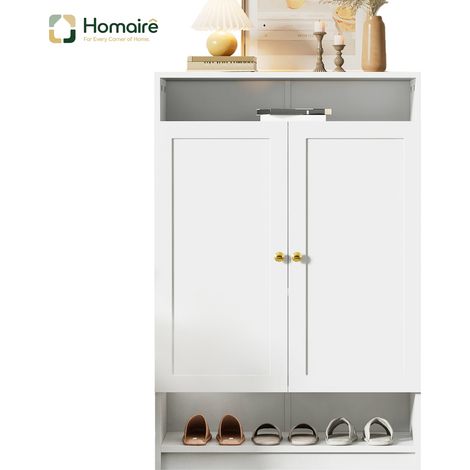 Flur- Garderobenschrank weiß aus Polyester 73 x 34 x 109 cm HOMAIRE (1/5)