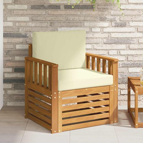 Outdoor-Sofagarnitur Massives Akazienholz und Polyester Natur
