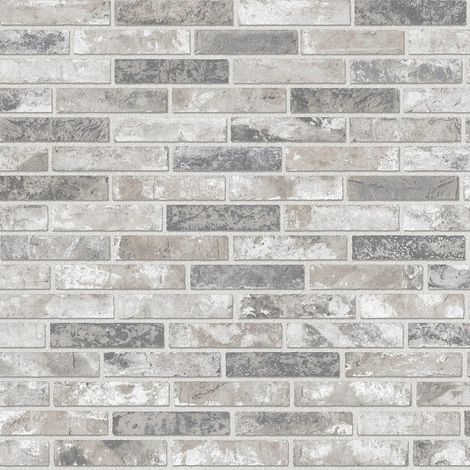 Papel pintado de ladrillo gris para pared, 10 m