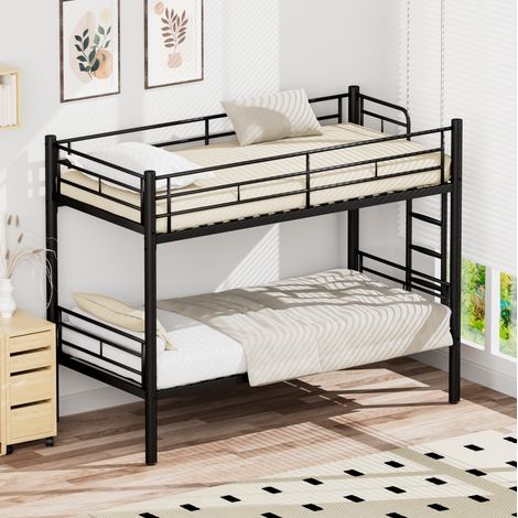 Letto a castello in metallo 90x190 cm nero DESVIAE (1/5)