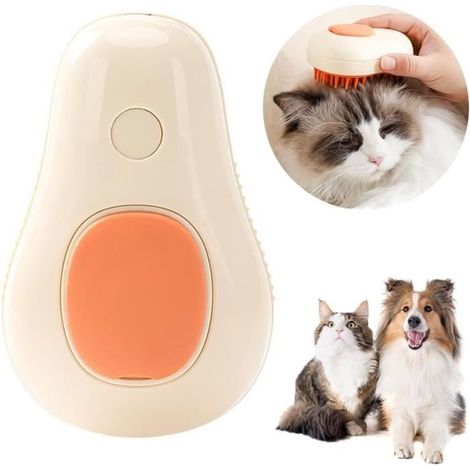 Brosse de toilettage - Chien Chat - 3 en 1 - Nettoyage à la vapeur - Massage - Taille moyenne (1/4)