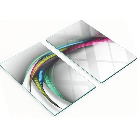 Tableros de vidrio duraderos y elegantes con un patr贸n de l铆neas abstractas de 2x30x52 cm.