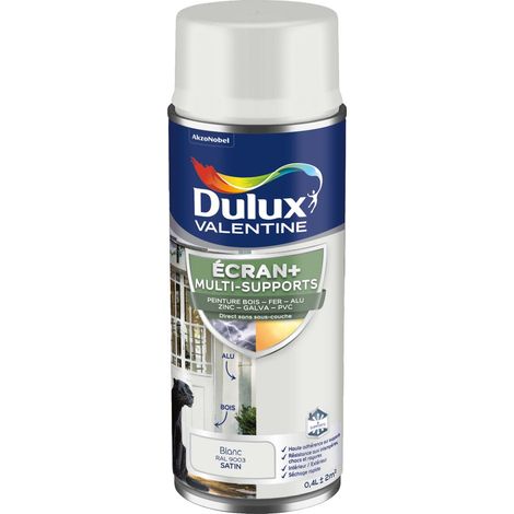 ECRAN+ MULTI-SUPPORTS EXTERIEURE - Peinture en Phase Aqueuse Éxtérieur - Satin Blanc aérosol 400 ml - Dulux Valentine
