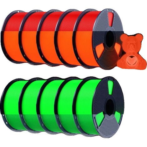 Filamento per stampante 3D, fosforescente, ad alta resistenza, 5RD 5GN (1/2)