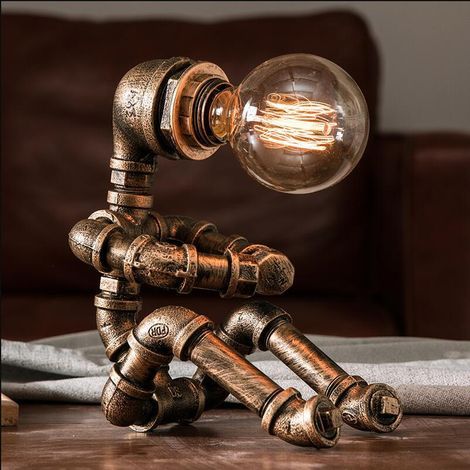 [JAMAIS UTILISÉ]Lampe de bureau rétro industriel en métal – Culot E27 pour ampoule LED – Design moderne en fer noir – Pour espaces de travail (1/5)