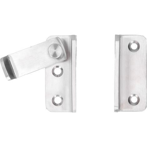 Serrure à Verrou Manuel sans Perçage en Acier Inoxydable 2 Ensembles pour Portes de Placard/Salle de Bain (1/5)