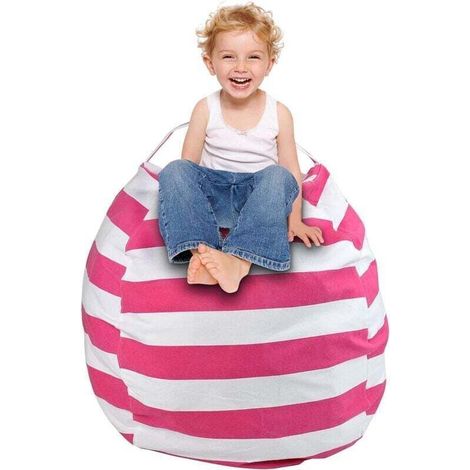 Rangement peluche, rangement chambre d'enfant, housses de pouf, sac de rangement, pouf, coussin de siège, enfant doux, polyvalent et confortable, rangement 23 pouces (rose)-Fei Yu (1/4)