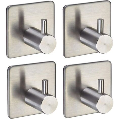 Self-Adhesive Stainless Steel Wall Hooks for Kitchen and Bathroom, Towel Hooks, Towel Holder, Bathroom Hook, Adhesive Hooks