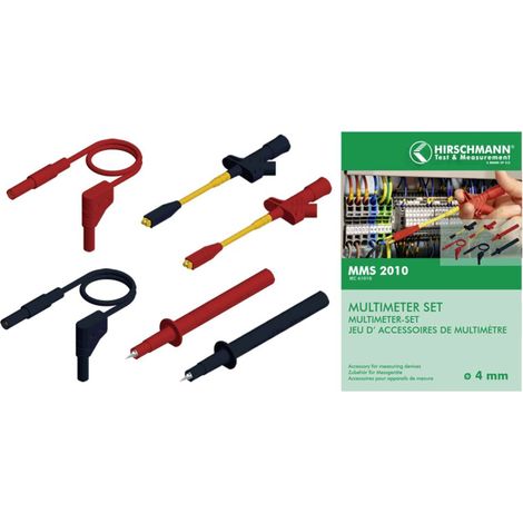 SKS Hirschmann MMS 2010 KIT puntali di sicurezza Spina a banana 4 mm Spina a banana 4 mm 1.00 m Nero, Rosso 1 pz. (1/2)