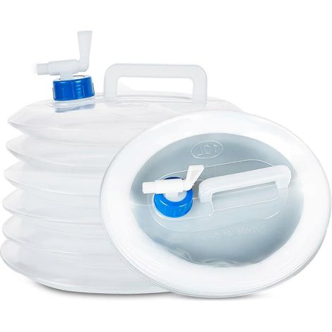 Conteneur à eau pliable de 10 L, seau à eau pliable, porte-eau pour le camping et les activités de plein air, bouteille de stockage d'eau sans BPA-AquaForge (1/4)
