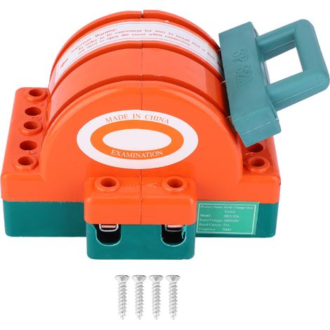 Interrupteur double lame 32A – Connexion 3 bornes orange/rouge – Sectionneur de puissance – Pour équipements électriques (1/5)