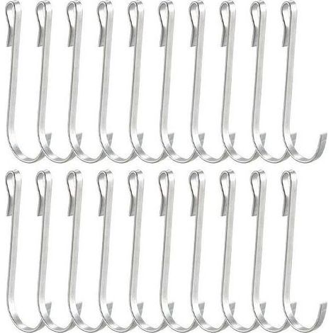 20 Pièces Petit Crochet S de Suspension, Crochet S Acier Inoxydable, Crochet Multifonctions, Mini Crochet en S, Petit Crochet Plat, pour Salle de Bains Chambre Bureau Cuisine (Argent) (1/5)