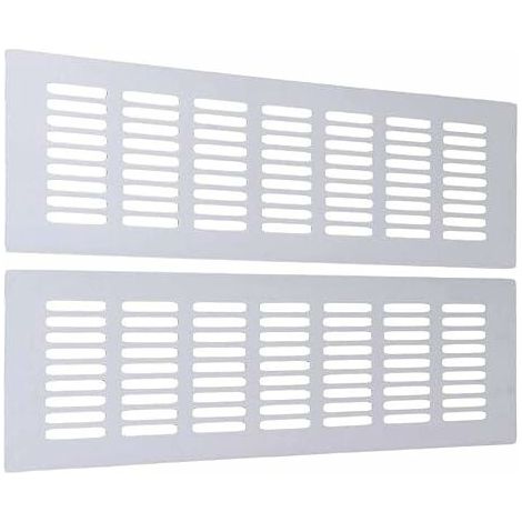 Lüftungsgitter, rechteckiges Lüftungsgitter, Lüftungsgitter, rechteckiges Lüftungsgitter, Lüftungsgitter aus Aluminium zur Belüftung (30 cm), 2 Stück, weiß