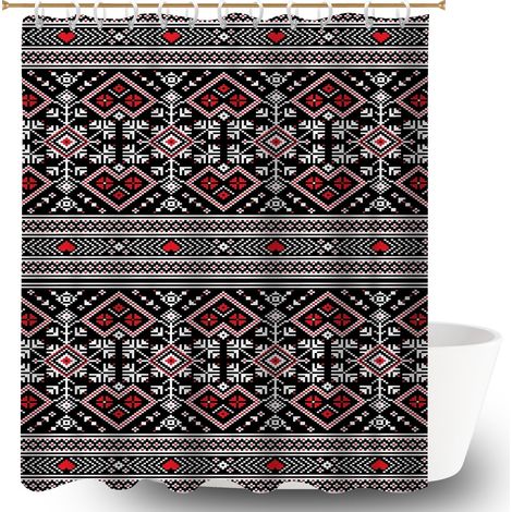 Rideau de douche tissu polyester 180x180 pratique housse de baignoire pour cabine de douche (1/5)