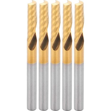 Set mit 5 professionellen CNC-Spiralfräsern für Metall, 4 x 15 x 45 mm, Fräszubehör (1/5)