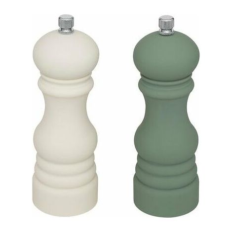 Juego de 2 molinillos de especias Sensia de 14,5 cm, color blanco/verde.