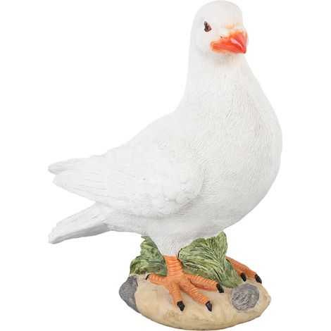 Figurine de pigeon décorative réaliste et exquise, statue de colombe résistante aux intempéries pour arbre, pelouse, jardin, cour, gauche, blanc (1/5)