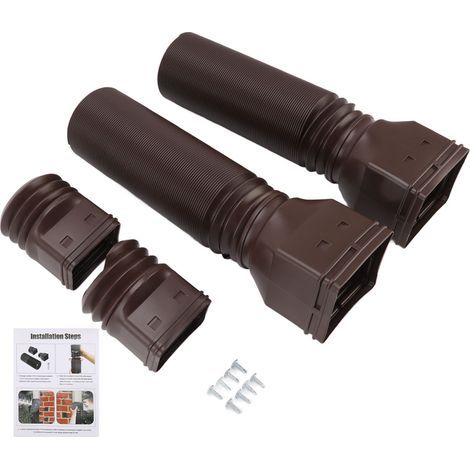 Extensions de tuyau de descente de gouttière flexible connecteur de drainage universel extensible de 20 à 29 pouces marron (1/5)