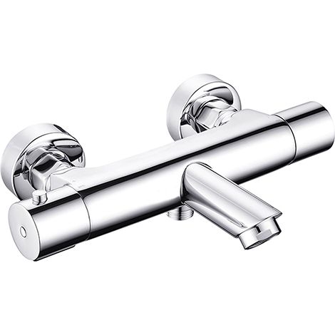 [JAMAIS UTILISE] Edouard Rousseau - Mitigeur Bain-Douche Thermostatique GARANCE 3 - Fabrication Française - Chromé - Corps Froid - Sécurité 38° (1/3)