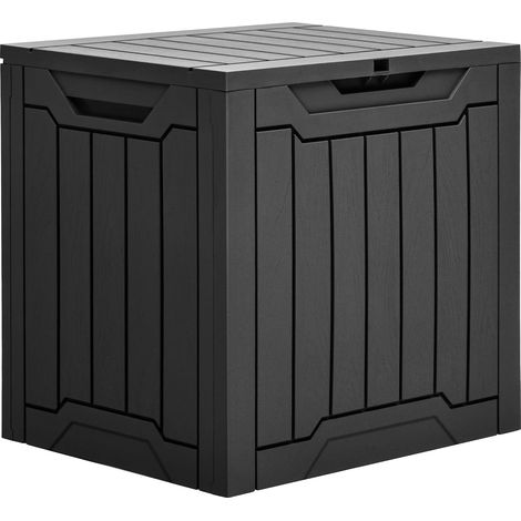 Aufbewahrungsbox für den Außenbereich – 1 Stück – Kunstharz – wasserdicht und abschließbar – für Garten und Terrasse – Schwarz – 55,9 x 43,1 x 52,8 cm (1/5)