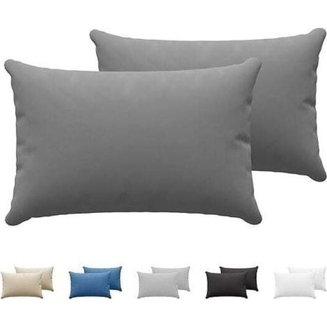 Set of 2 pillowcases 30 x 50 cm – 150 gsm cotton jersey – Hypoallergenic – Machine washable – Anthracite color (1/5)